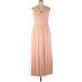 Amsale Cocktail Dress - Formal Halter Sleeveless: Pink Solid Dresses - Women's Size 16 Tall