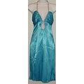 Genuine Cinderella Beaded Halter Blue, Beige Ir Pink Dress, Size Xs,