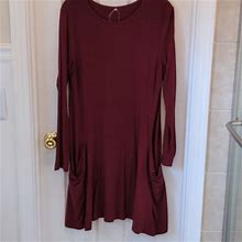 Shein Dresses | Maroon Dress With Pockets! | Color: Red | Size: L