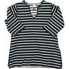 Pre-Owned Petit Bateau Girls Blue | White | Stripes Dress Size: 6 Months