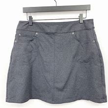 L.L. Bean Shorts | Ll Bean Women Medium Skort Short Mini Skirt Shorts Liner Gray Stretch Pull On | Color: Black/Gray | Size: M