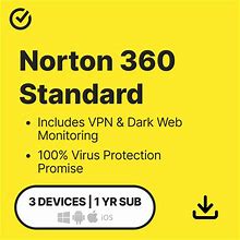 Norton™ 360 Standard 2024 - 1 Year Includes Antivirus, Anti-Spyware, Anti-Malware