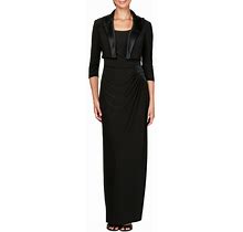 Alex Evenings Beaded Jersey Tank Dress And Satin-Trimmed Jacket 81351463