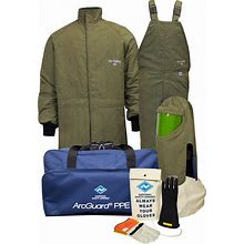 National Safety Apparel Medium Green Revolite Flame Resistant Arc Flash Personal Protective Equipment Kit -KIT4SCLT40MD10