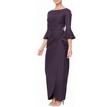 Alex Evenings Long Sheath Dress In Aubergine At Nordstrom, Size 6