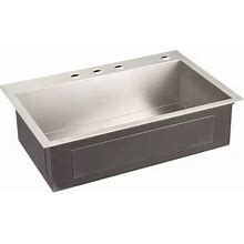 Signature Hardware Sitka 33" Drop In Or Undermount Stainless Steel Kitchen Sink