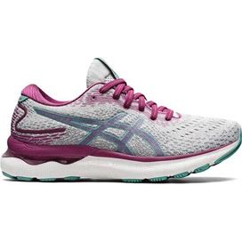 Womens ASICS GEL-Nimbus 24 Running Shoe - Grey / Acai, Size: 6 | Footwear - Road Runner Sports
