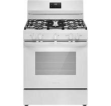 Frigidaire FCRG3052BW 30" Freestanding Gas Range W/ 5 Sealed Burners 5.1 Cu. Ft. Oven Capacity Quick Boil Even Baking Technology & Continuous