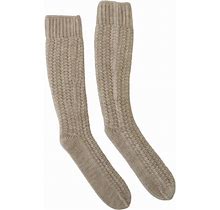 Dolce & Gabbana Beige Wool Knit Calf Long Women Socks