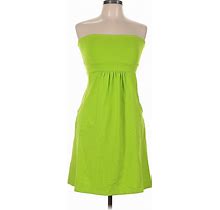 Susana Monaco Casual Dress - A-Line Strapless Sleeveless: Green Print Dresses - Women's Size Medium