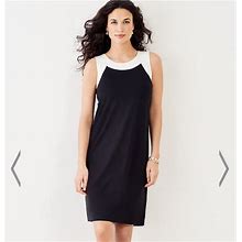 J. Jill Dresses | J. Jill Wearever Black White Color Block Shift Dress Size M Sleeveless As | Color: Black/White | Size: M