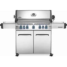 Napoleon P665RSIBNSS Prestige 665 RSIB Natural Gas Grill, Sq. In + Infrared Side And Rear Burner, Stainless Steel