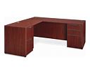 Classic Office L-Desk - 72 X 84", Mahogany - ULINE - H-6854