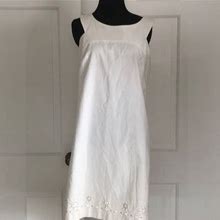 Loft Dresses | Ann Taylor Loft White Sleeveless Dress 8P | Color: White | Size: 8P