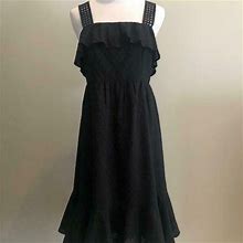 J. Crew Dresses | J.Crew $110 Petite Ruffle Eyelet Dress G5921 | Color: Black | Size: 10P