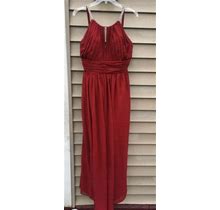 Christina Wu Collections Formal Ruched Red Silver Studs Dress Size 12