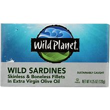 Wild Planet Wild Sardines - Skinless Boneless Fillets In Olive Oil - Case Of ...