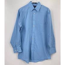 Stafford Broadcloth Button Down Dress Shirt Mens 15-15.5/32-33 Blue Classic Fit - Men | Color: Blue | Size: M