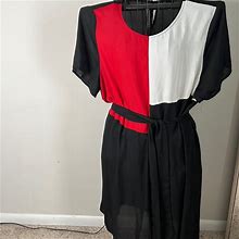 Shein Dresses | Sheer Black Dress With Belt | Color: Black/Red | Size: 3X