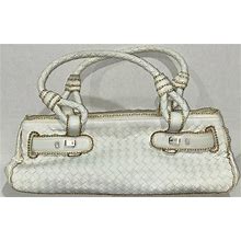 Bottega Veneta Intrecciato Top Handle Handbag W/ Leather Lace Trim