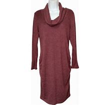 Old Navy Dresses | Old Navy Women's Sweater Dress Rouched Hips Long Sleeve Maroon/Red Size M | Color: Red | Size: M