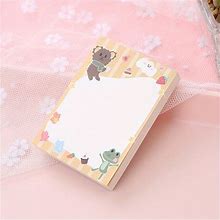 1 Pack Of 100 Sheets In Memo Pad, Cute Bear Memo Paper, Tearable Message Pad For School, Creative Office Stationery Notepad,Brown,Handpicked,Temu