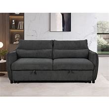 Latitude Run® 75 " 3 in 1 Convertible Sleeper Sofa Pull Out Bed Polyester In Gray | 38.25 H X 74.75 W X 37 D In | Wayfair