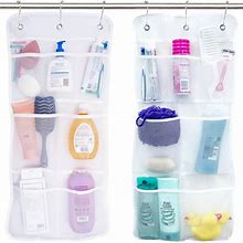 S&T INC. Shower Organizer, Shower Caddy Or Bathroom Organizer With Quick Drying Mesh, 7 Pockets To Hold Shampoo, Soap, Loofah, And Cruise Ship