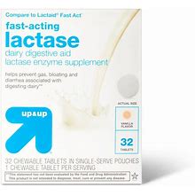 Fast-Acting Lactase Dairy Digestive Supplement Chewable Tablets - Vanilla - 32Ct - Up & Up