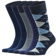 Vrd Socks Mens Dress Socks - Bamboo Socks For Men - 5-Pack - Size 9-11 / 11-13 - Navy Blue