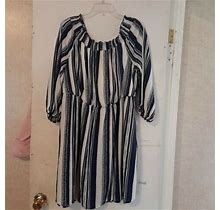 Ladies Striped Casual Dress Size 1X