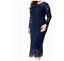 Hbyjlzyg Sexy Casual Dress,Women's Fashion Hollow Out Lace Long Dress Long Sleeve Evening Dress Party Dress