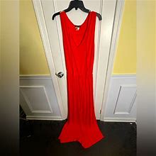 Venus Dresses | Great Condition - Venus Orange Sleeveless Maxi Dress Sz L | Color: Orange | Size: L