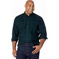 L.L.Bean Scotch Plaid Flannel Traditional Fit Shirt - Tall Men's Clothing Black Watch : MT