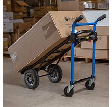 Harper 900 Lb. 4-In-1 Quick Change Hand Truck With Dual Handles And 10" Solid Rubber Wheels DTC8635P