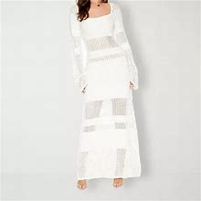 Forever 21 Juniors Crochet Long Sleeve Maxi Dress | White | Juniors Small | Dresses Maxi Dresses | Spring Fashion