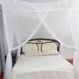 1Pc Large Mosquito Net Four Corner For Bed Canopy, Bed Canopy Elegant Mosquito Net , For Bedroom, Guest Room,White,All-New,Temu