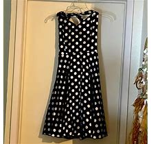 50S Retro Dress Black With White Polka Dots | Color: Black/White | Size: S