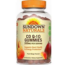 Sundown Naturals Co Q-10 Gummies Dietary Supplement Peach Mango Flavored 50 Ct