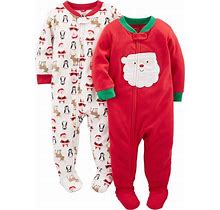 Simple Joys By Carter's Kids' Holiday Loose-Fit Flame Resistant Fleece Footed Pajamas