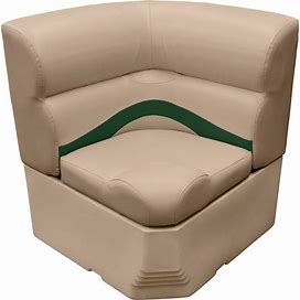TOONMATE 25" Radius Corner Section Seat - TOP ONLY - Mocha/Green In Tan | Camping World