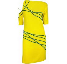 Nwt S/S 1998 Gianni Versace By Donatella Yellow Knit Dress