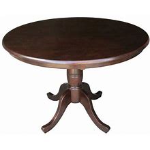 Round 36-Inch Solid Wood Kitchen Dining Table In Rich Mocha - 36L X 36W X 30H In.