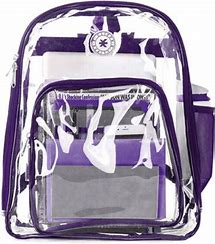 K-Cliffs Heavy Duty Clear Transparent Unisex School Backpack In Purple,Teen-Adult