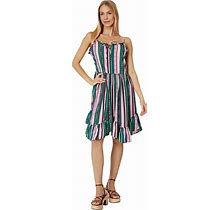 Wrangler Sleeveless Strap Tie Front Dress Women's Clothing Pink/Green : MD