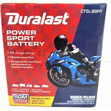 Duralast CT5L-BSFP Power Sport Battery W/ AGM Technology New In Box