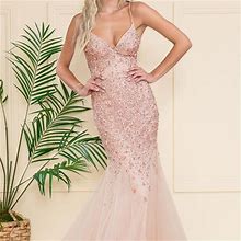 Amelia Dresses | Rose Gold Color Party Formal Evening Prom Formal Long Gown Dress Acsu066 | Color: Gold/Pink | Size: Various