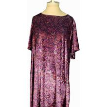 Lucky Brand Dresses | Lucky Brand Dress Purple Velour Floral Stretch Shi | Color: Purple | Size: 2X