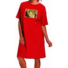 Stylish And Edgy Adult Night Shirt Dress With A Menacing Turtle Design
