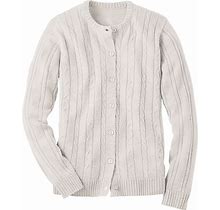 Blair Women's Haband Womens Classic Cable Cardigan - White - 3X - Womens